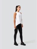 Basic V Cut Tank Top white