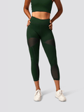 Mya Cross Waist Leggings 3/4 pine-green